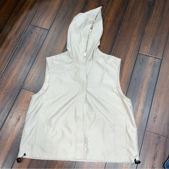 VTG Riveted Lee brown lightweight Hooded Vest women Size L Petite - Picture 1 of 7